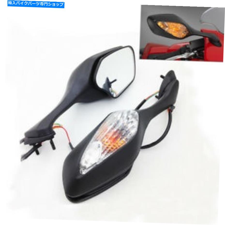 Mirror ホンダCBR1000RR 2008-2013 VFR1200 10-12のオートバイ黒ターンシグナルミラー Motorcycle Black Turn Signal Mirrors For Honda CBR1000RR 2008-2013 VFR1200 10-12【並行輸入品】
