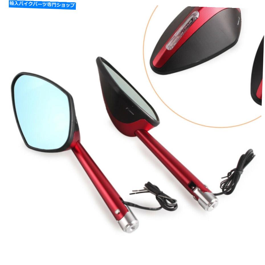Mirror オートバイ側バックミラーW /信号フィットホンダCBR600RR CBR1000RR XR CB Motorcycle Side Rearview Mirror w/ Signal FitS Honda CBR600RR CBR1000RR XR CB【並行輸入品】