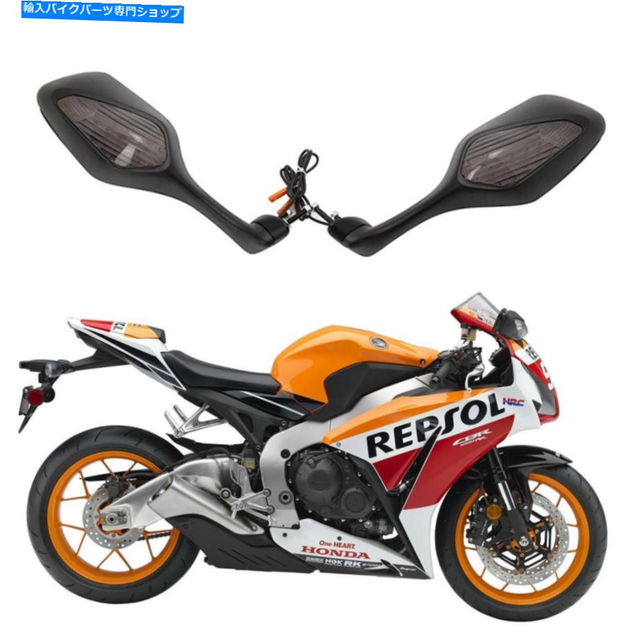Mirror ロンダCBR1000RR 2016 2014 2013のためのLEDターン信号を持つリアビューミラー Rear View Mirrors With LED Turn Signal For Honda CBR1000RR 2016 2015 2014 2013【並行輸入品】