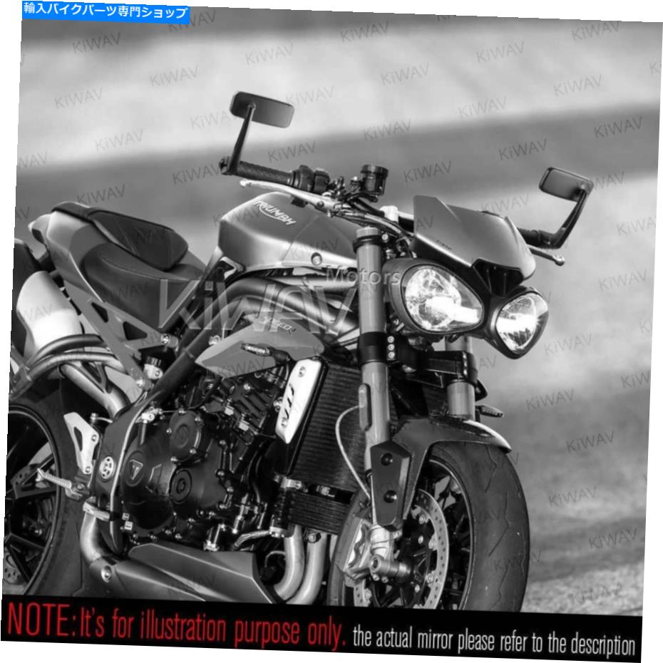 Mirror 末尾のバーエンドミラーブラックフィット勝利Bonneville 17-UP T100、16 UP T120 Retangular bar end mirrors black fits Triumph Bonneville 17-up T100, 16-up T120【並行輸入品】