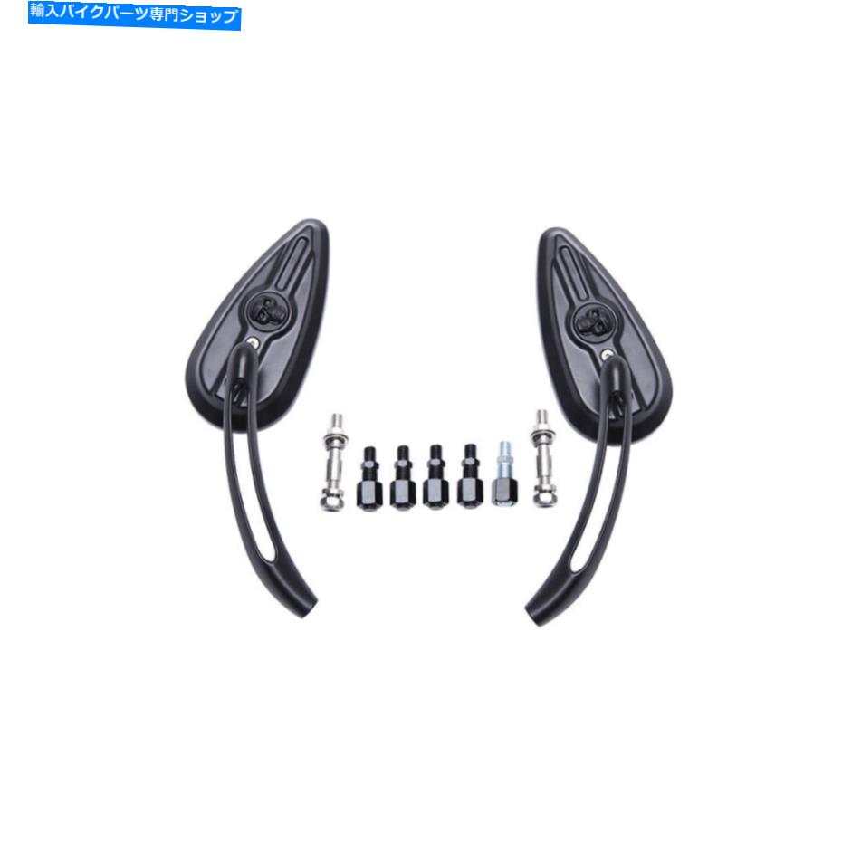Mirror ハーレーエレクトラロードストリートグライドロードキングオートバイスカルミラーブラックJQ For Harley Electra Road Street Glide Road King Motorcycle Skull Mirrors Black JQ【並行輸入品】