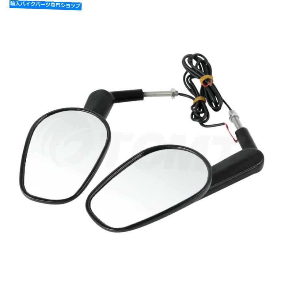Mirror AペアブラックリアビューミラーハーレーVロッドマッスルVRSCF 09-17の信号 A Pair Black Rear View Mirrors Turn Signal For Harley V-Rod Muscle VRSCF 09-17【並行輸入品】