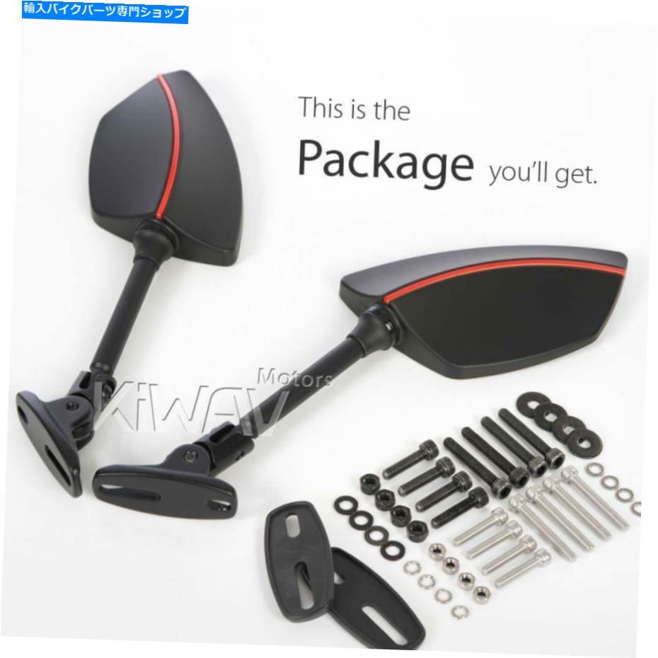 Mirror フェアリングミラーブラックレッドラインブラックベースフィットDUCATI 959 1299パニゲール16 ' Fairing Mirrors black Redline black base fits Ducati 959 1299 Panigale 16'【並行輸入品】