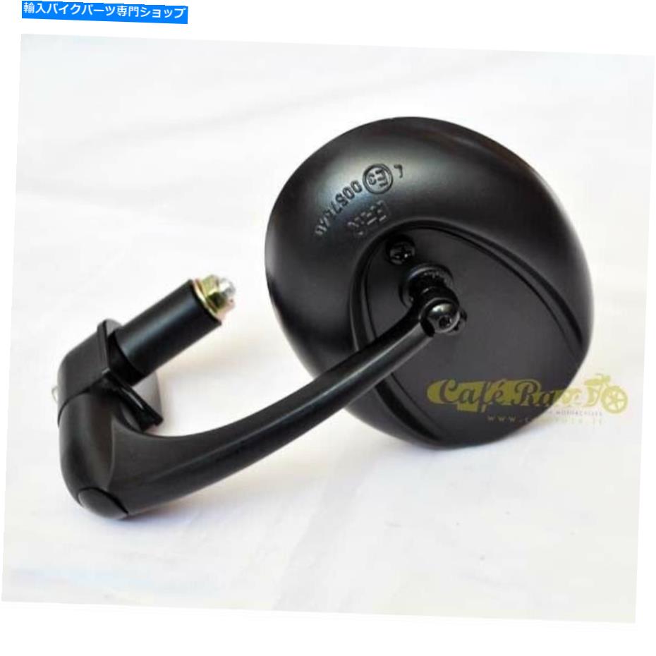Mirror ミラーバーエンド左オーバルカフェ 'レーサーカラーマットブラック承認 Mirror BAR End Left Oval Cafe' Racer Color Matte Black Approved【並行輸入品】