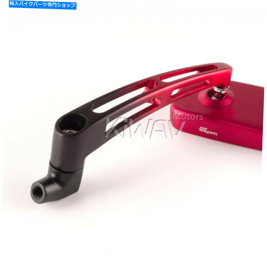 Mirror ミラーアルミニウムクラシックMXレッドブラック8mmフィットVespa Lambretta PiaggoスクーターΕ mirrors aluminum classic MX red black 8mm fits Vespa Lambretta Piaggo scooter ε【並行輸入品】