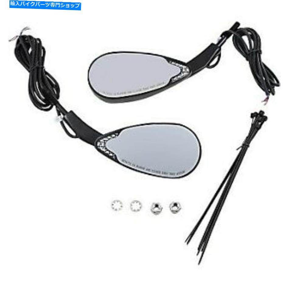 Mirror ハーレーのための黒LEDターンシグナルミラーのカスタムダイナミクスペア Custom Dynamics Pair of Black LED Turn Signal Mirrors for Harley【並行輸入品】｜Us Custom Parts Shop USDM 51,043円