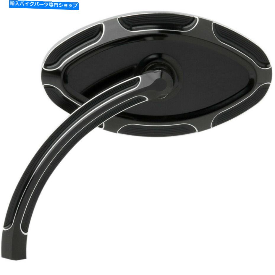 Mirror Arlen Ness黒斜め短いステム左サイドハンドルミラーハーレーまたはメトリック Arlen Ness Black Beveled Short Stem Left Side Handlebar Mirror Harley or Metric【並行輸入品】