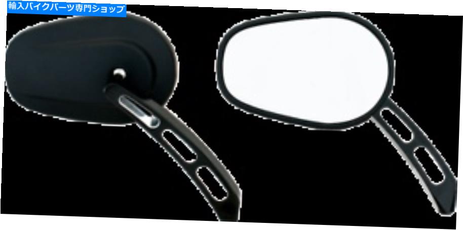 Mirror ハーレーダビッドソンのためのリヴコビレットブラックペアオーバルハンドルバー凸面鏡セット Rivco Billet Black Pair Oval Handlebar Convex Mirror Set for Harley Davidson【並行輸入品】