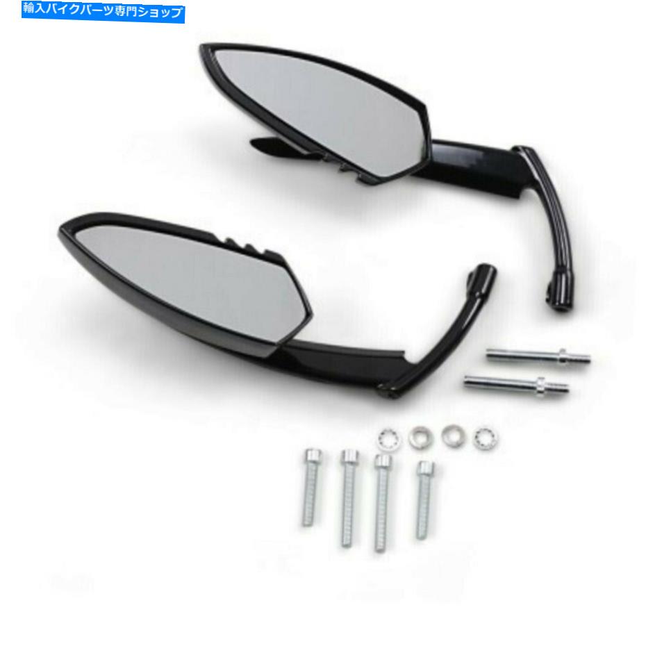 Mirror Kuryakyn 1760すべてのハーリーモデル65-20のための鏡の光沢のある黒い鎌のペア Kuryakyn 1760 Gloss Black Scythe Pair of Mirrors for all Harley Models 65-20【並行輸入品】