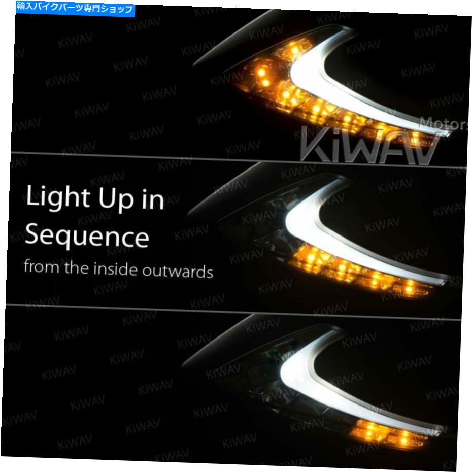 Mirror Kiwav Mirrors Lucifer Black Dual LED順次Ver。 Yamaha Ducati Triumphにフィット KiWAV mirrors Lucifer black dual LED sequential ver. fits Yamaha Ducati Triumph【並行輸入品】