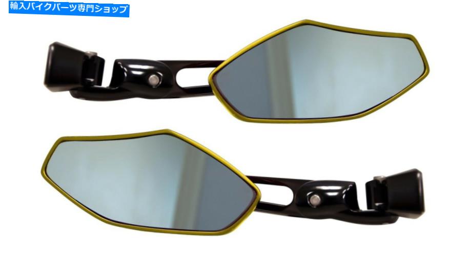 Mirror Yana Shiki RTU100JBG陽極酸化ブラック/ゴールドビレット凸ユニュアルミラーS ... Yana Shiki RTU100JBG Anodized Black/Gold Billet Convex Universal Mirror for S...【並行輸入品】