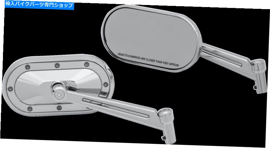 Mirror クライャキンクローム重工業スロットペアオートバイミラー1736ハーレー Kuryakyn Chrome Heavy Industry Slotted Pair Motorcycle Mirrors 1736 Harley【並行輸入品】