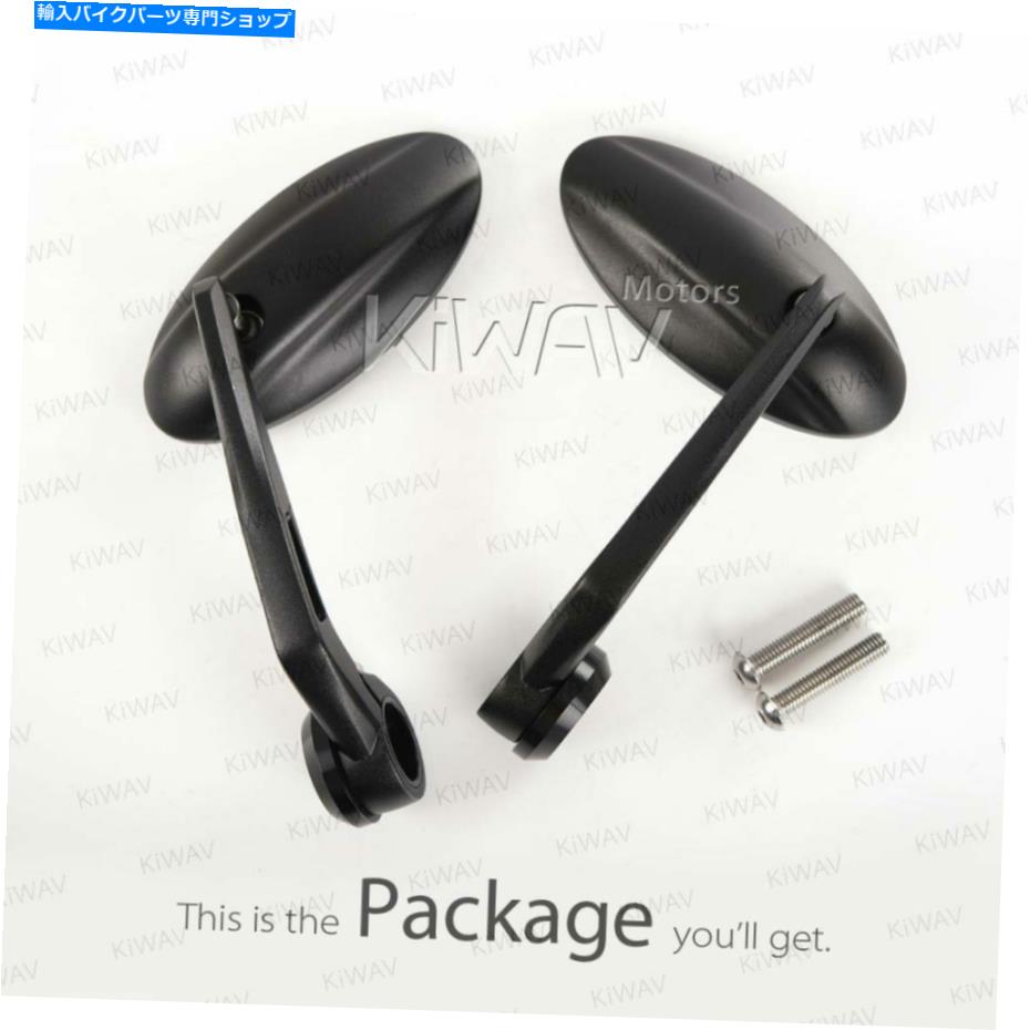 Mirror バーエンドミラーウルトラオーバルブラック8mmボルトネジ付きバーはBMWホンダにフィット Bar end mirrors ULTRA oval black 8mm bolt threaded bar fits BMW Honda【並行輸入品】