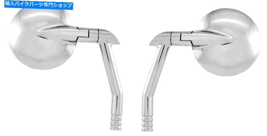 Mirror パフォーマンスマシンPM Chrome Visionラウンドハンドルバーミラー対ハーレー＆メトリ Performance Machine PM Chrome Vision Round Handlebar Mirrors Pair Harley & Metri【並行輸入品】