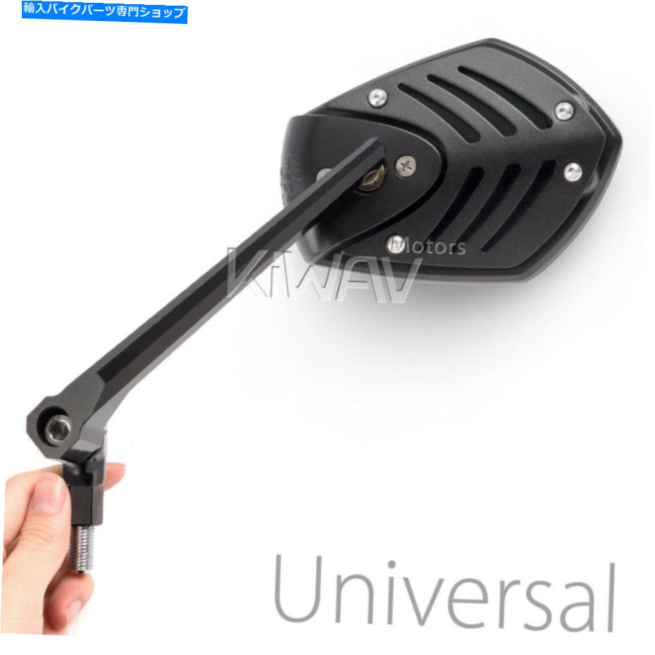 Mirror ミラーモデルシールドすべてのブラック調整可能フィットホンダシャドウVT 500 600 700 800 mirror model SHIELD all black adjustable fits Honda Shadow VT 500 600 700 800【並行輸入品】