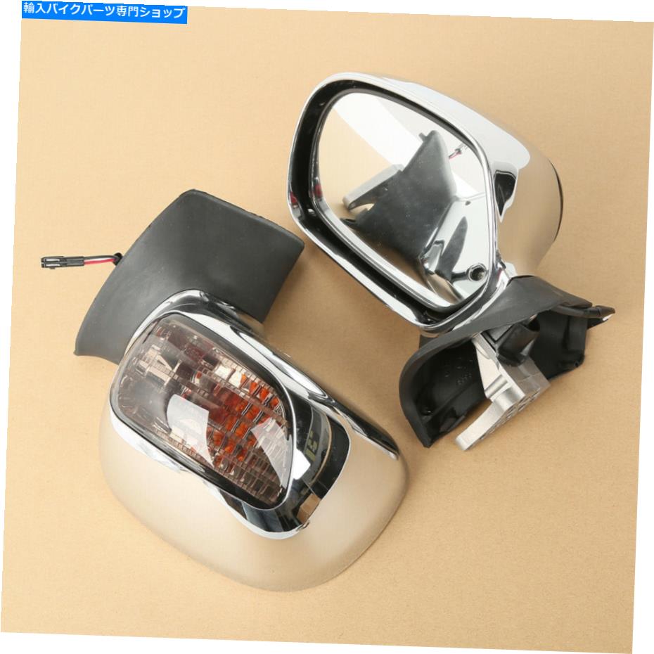 Mirror スモークレンズビューミラーW / LEDターンシグナルホンダゴールドウィングGL1800 01-17 Smoke Lens View Mirrors W/ LED Turn Signals Fit For Honda Goldwing GL1800 01-17【並行輸入品】