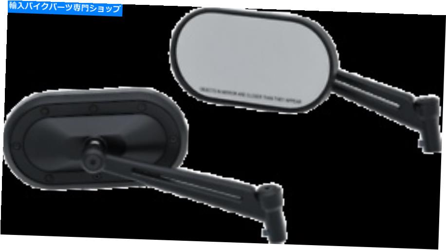 Mirror クライャキンブラック産業スロットペアオートバイミラー1737 Kuryakyn Black Heavy Industry Slotted Pair Motorcycle Mirrors 1737【並行輸入品】