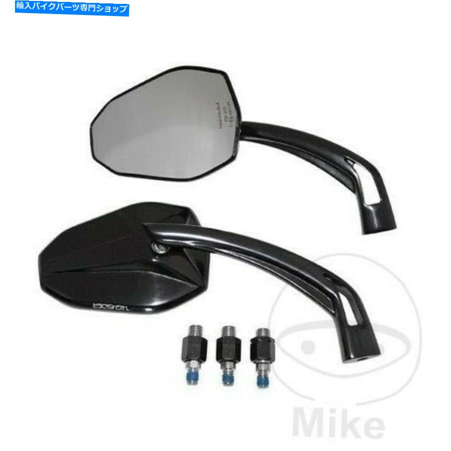 Mirror ハイサーダー左右の勝利ミラーエクストラアダポーターブラックALUペア301-023 Highsider Left & Right Victory Mirror ExtraAdapters Black Alu Pair 301-023【並行輸入品】