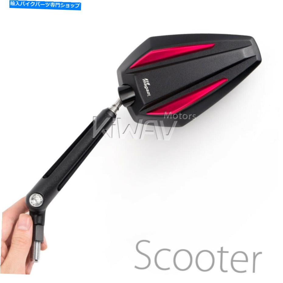 Mirror ミラーアキレスブラック+レッドリアビューM8 x 1.25フィットホンダC 70パスポートスプリープ mirrors Achilles black + red rear view M8 x 1.25 fits Honda C 70 Passport Spree【並行輸入品】