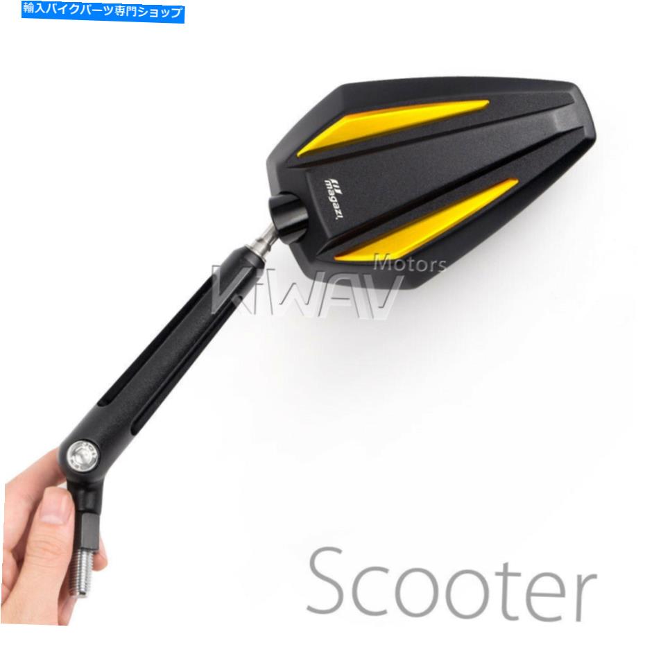 Mirror ペアミラーアキレスブラック+ゴールド8mm 1.25ピッチスクーターモープATVε pair mirrors Achilles black + gold 8mm 1.25 pitch fits scooter moped atv ε【並行輸入品】