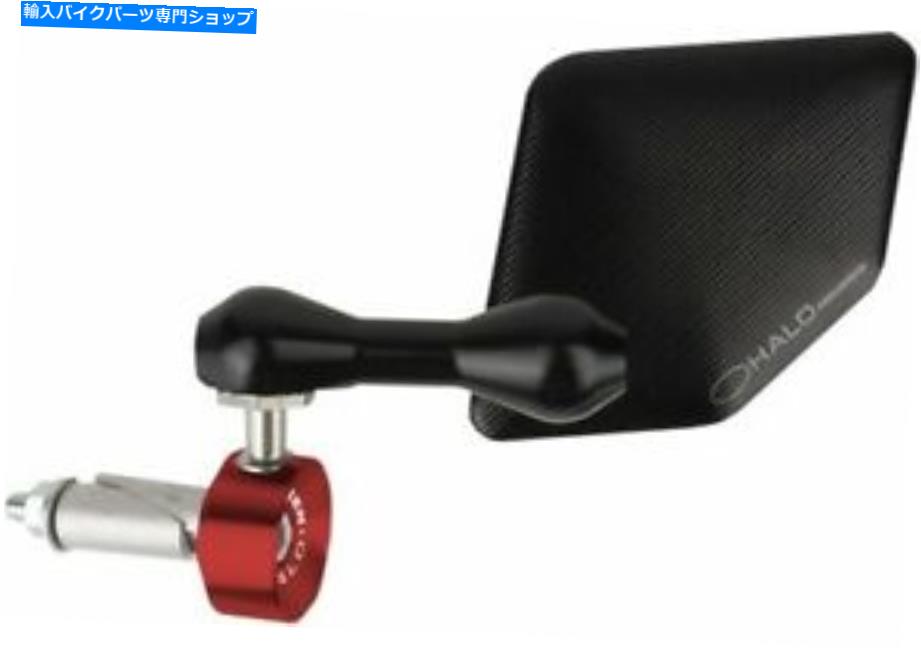Mirror 駆動ハローステンレススチールバーエンドミラーレッド左側（DHBML-RD） Driven Halo Stainless Steel Bar End Mirror Red Left Side (DHBML-RD)【並行輸入品】