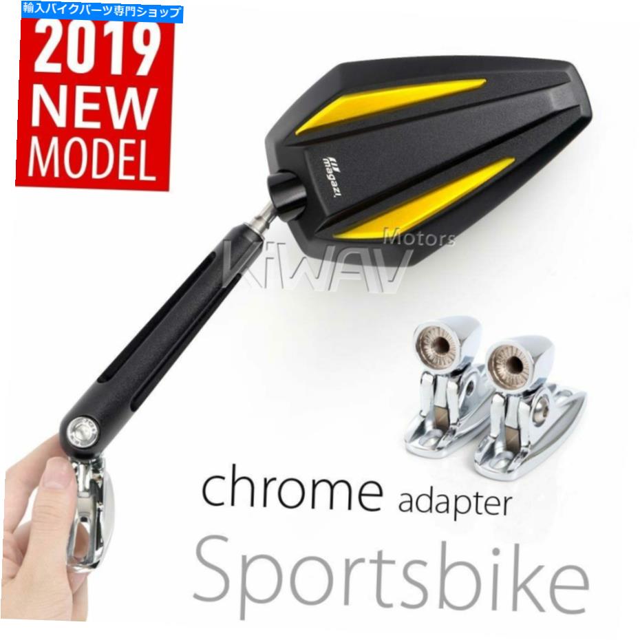 Mirror ゴールドブラックアキレスフェアリングミラー凸クロムベースフィットAprilia RSV RSV4 1000 Gold black Achilles fairing mirror convex chrome base fits Aprilia RSV RSV4 1000【並行輸入品】