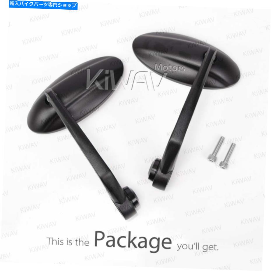 Mirror バーエンドミラーウルトラブラックオーバルフィットモトググジャーaudace v9ネジ付きOEMバー Bar end mirrors ULTRA black oval fits Moto Guzzi Audace V9 threaded OEM bar【並行輸入品】
