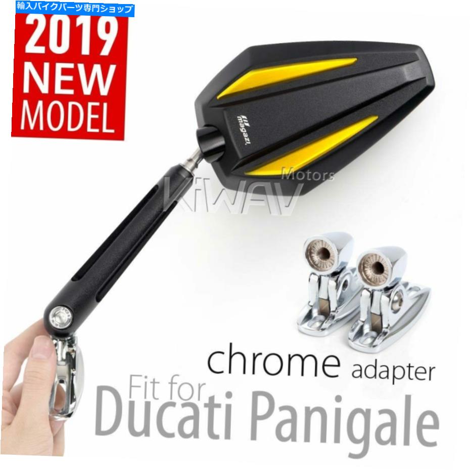 Mirror 凸ミラーブラックゴールド3DブロッククロームベースはDUCATI 959 1299パニゲール16 ' Convex Mirrors black gold 3D block chrome base fits Ducati 959 1299 Panigale 16'【並行輸入品】|Us Custom Parts Shop USDM