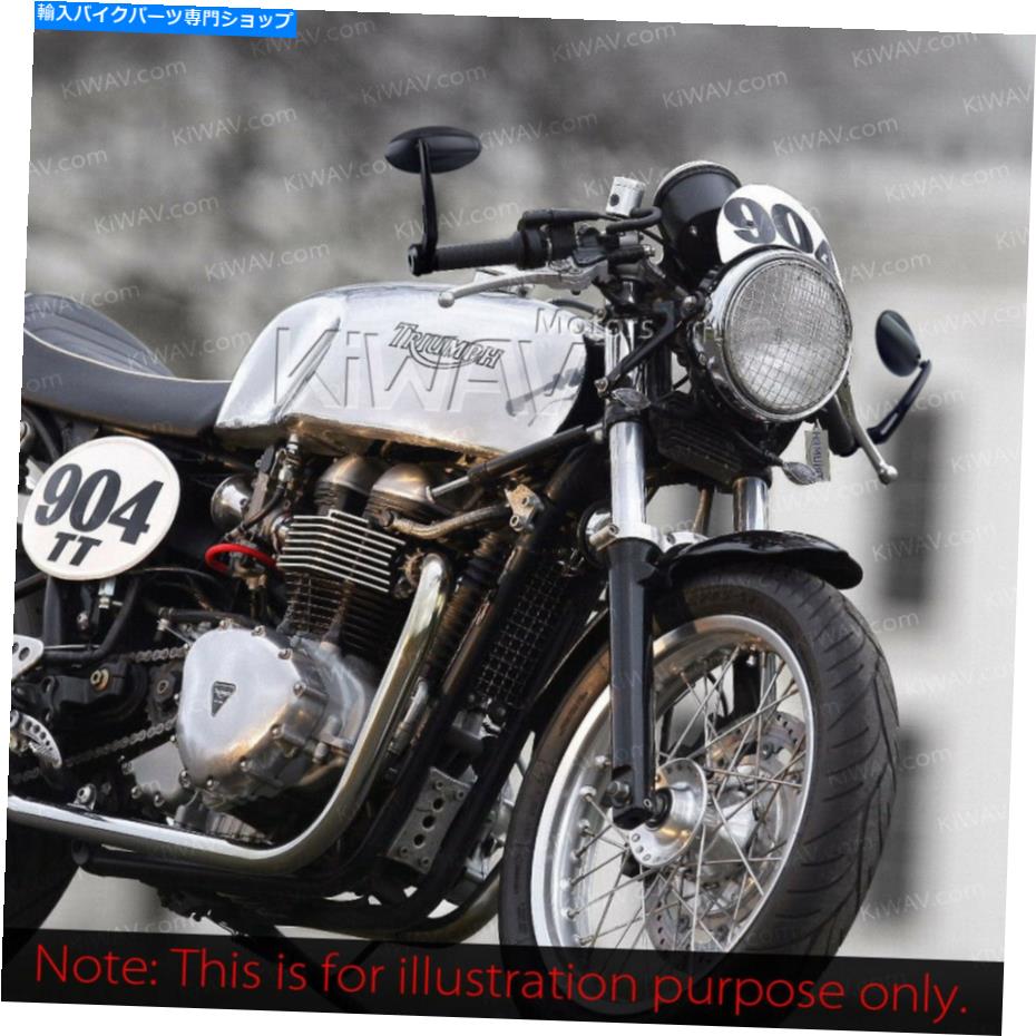 Mirror オーバルバーエンドミラーブラックフィットTriumph 17'-ストリートスクランブラ街RT Oval bar end mirror black fits Triumph 17'- Street Scrambler Street Triple R【並行輸入品】