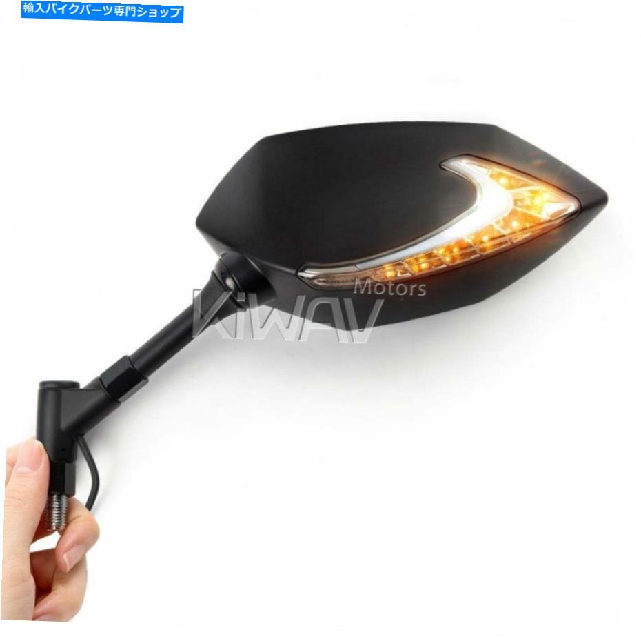 Mirror 黒いオートバイのミラーは昼間のランニングライトフィットBMW F650GS F800R K1300R Black motorcycle mirrors LED Daytime running light fits BMW F650GS F800R K1300R【並行輸入品】 45,372円