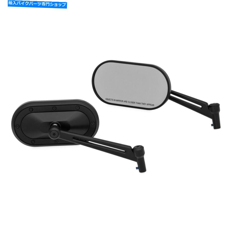 Mirror クレアキン1737重工業サテンブラックミラーセット Kuryakyn 1737 Heavy Industry Satin Black Mirror Set【並行輸入品】