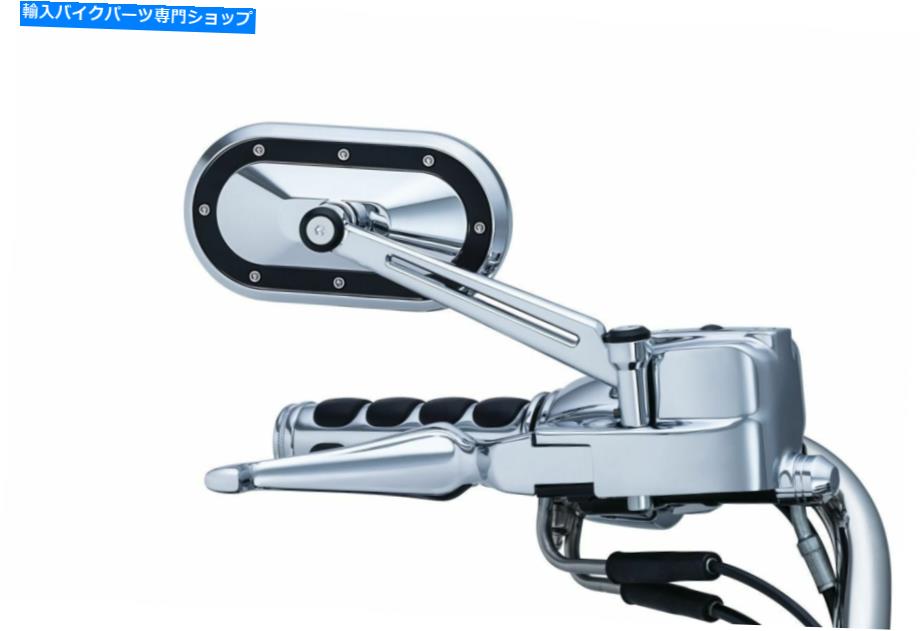 Mirror ブラックアクセントミラーが付いているクライャキン重工業クロムハーレーダビッドソン# KURYAKYN HEAVY INDUSTRY CHROME WITH BLACK ACCENT MIRRORS FITS HARLEY DAVIDSON #【並行輸入品】