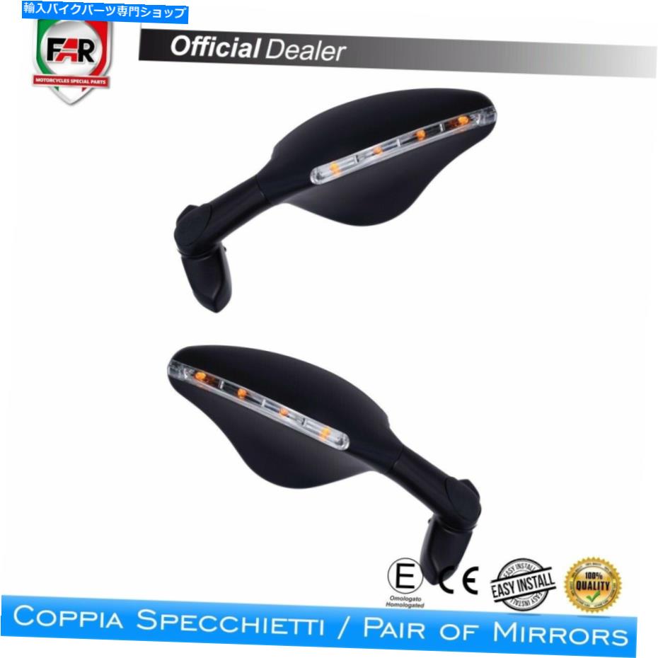 Mirror ミラーのオートバイFar 7037＆7038承認された黒いフェアリング Pair of Mirrors Motorcycle FAR 7037 & 7038 Approved Black Fairing【並行輸入品】