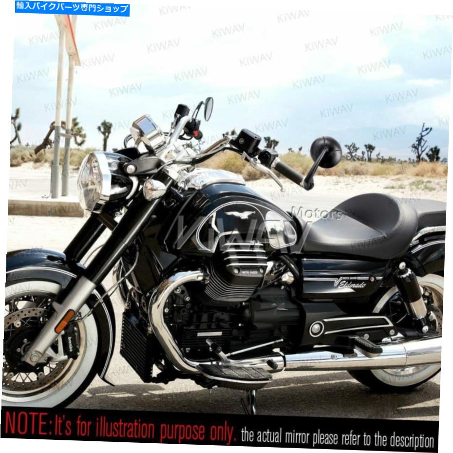 Mirror バーエンドミラーレトロラウンドブラックフィットモトググジズv7 IIIレーサーネジ付きOEMバー Bar end mirrors RETRO round black fits Moto Guzzi V7 III Racer threaded OEM bar【並行輸入品】