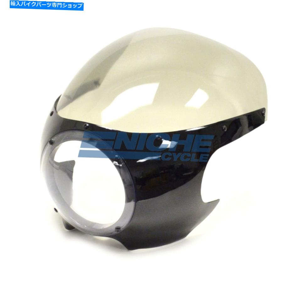 Windshield ビンテージレーサートラックカフェフェアリングフロントガラス5 3/4 "ラウンドヘッドライトブラック Vintage Racer Track Cafe Fairing Windshield 5 3/4" Round Headlight Black Tinted【並行輸入品】｜Us Custom Parts Shop USDM 35,987円