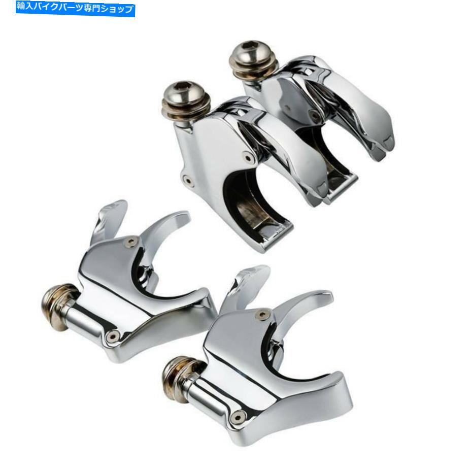 Windshield 49mm 4ピースのフロントガラスウィンドシュレーンクランプフィットハーレーダイナローライダーVロッドVRSCA 49mm 4PCS Windshield Windsreen Clamps Fit For Harley Dyna Low Rider V-Rod VRSCA【並行輸入品】