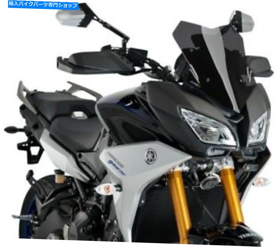 Windshield パイグ3mmレーシングフロントウィンドスクリーンダークスモーク＃9724Fのためのヤマハトレーサー900 GT /トレーサー900 Puig 3mm Racing Windscreen Dark Smoke #9724F for Yamaha Tracer 900 GT/Tracer 900【並行輸入品】