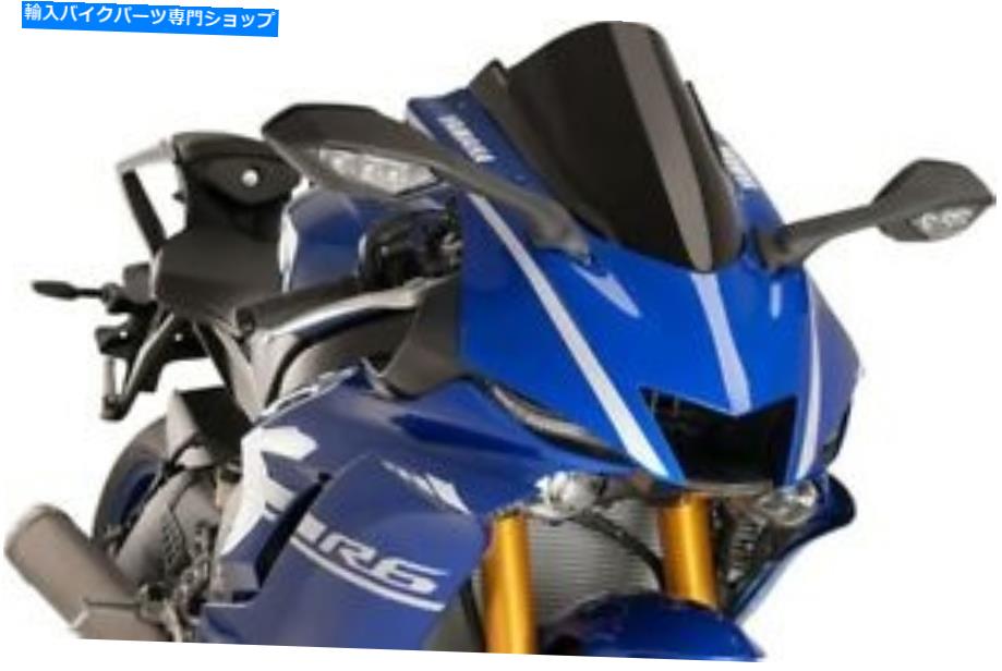 Windshield Puig 3mm Zレーシングフロントウィンドスクリーンブラック＃9723NフィットヤマハYZF-R6 2017-2020 Puig 3mm Z Racing Windscreen Black #9723N fits Yamaha YZF-R6 2017-2020【並行輸入品】