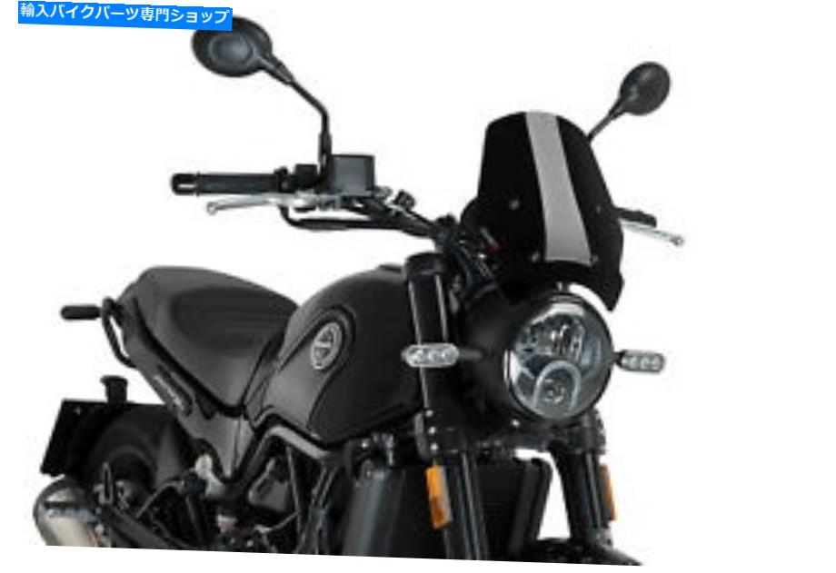 Windshield Puigスクリーン裸のスポーツベネリレオンシノ500トレイル2020ブラックのための互換性 PUIG SCREEN NAKED SPORT COMPATIBLE FOR BENELLI LEONCINO 500 TRAIL 2020 BLACK【並行輸入品】