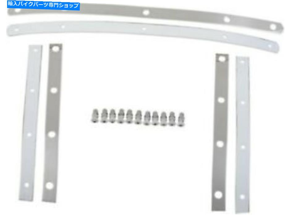 Windshield メンフィス色合いの磨かれたステンレス鋼のストラップキットのメンフィス脂肪のフロントガラス Memphis Shades Polished Stainless Steel Strap Kit for Memphis Fats Windshields【並行輸入品】