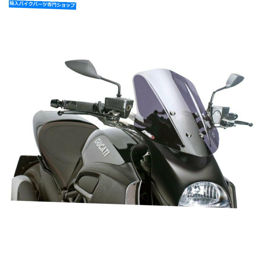 Windshield DUCATI DIAVER 11-13 PUIG世代ツーリング裸のダークスモークフロントガラス For Ducati Diavel 11-13 Puig Generation Touring Naked Dark Smoke Windshield【並行輸入品】