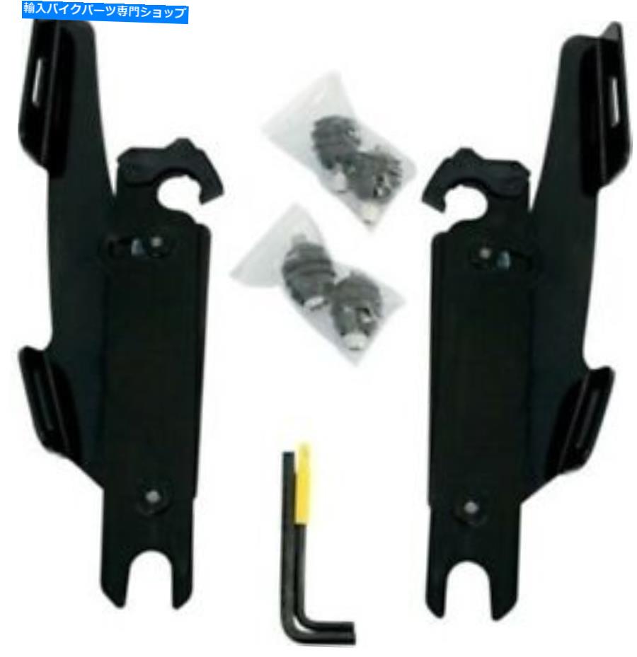 Windshield メンフィスシェード脂肪/スリム/バットウィングハードウェアライトバー86-17 Memphis Shades Fats/Slim/Batwing Mounting Hardware for FLST w/o Lightbar 86-17【並行輸入品】
