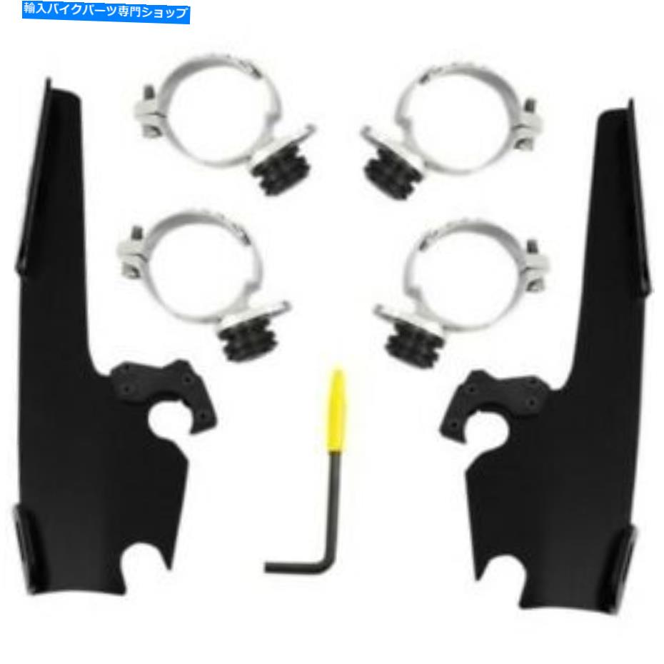 Windshield メンフィスシェード脂肪/スリムブラックマウントキットハーレーローライダー14-17 FXDL Memphis Shades Fats/Slim Black Mounting Kit for Harley Low Rider 14-17 FXDL【並行輸入品】