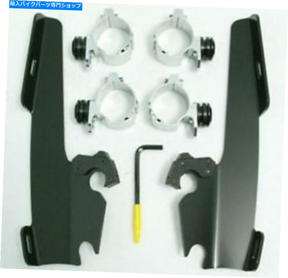 Windshield メンフィスシェード脂肪とスリムマウントキットV-Twin、マウントキットブラックMEB8968 MEMPHIS SHADES FATS AND SLIM MOUNT KITS FOR V-TWIN, MOUNT KIT BLACK MEB8968【並行輸入品】