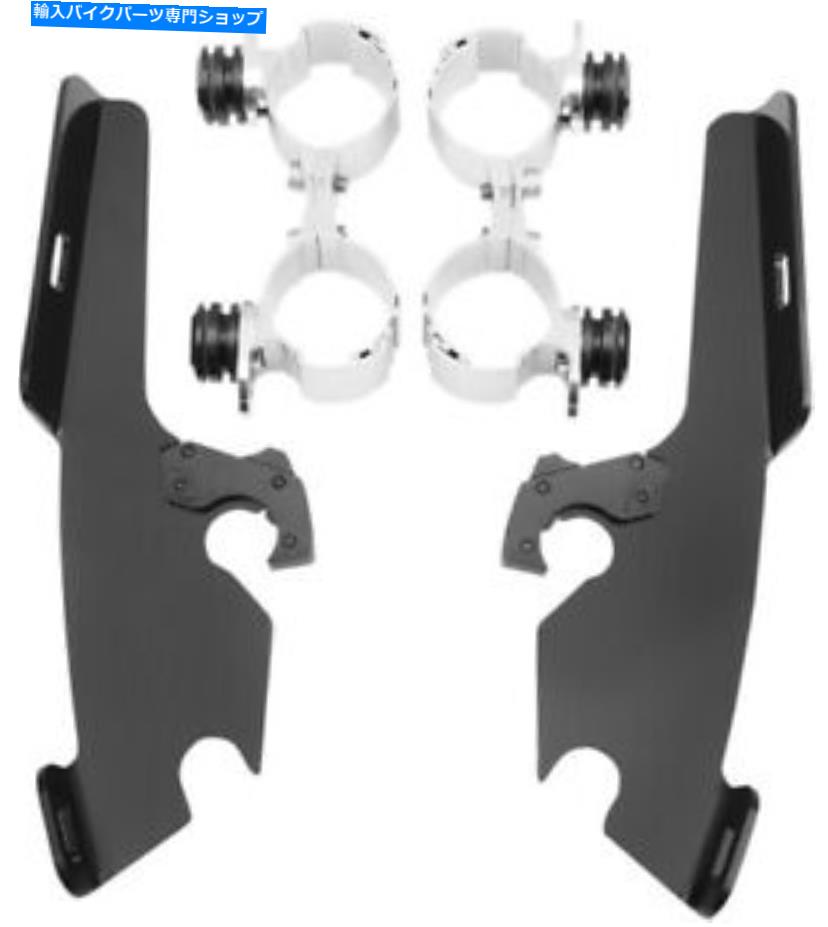 Windshield メンフィスシェードMEB1943トリガーロックマウントキット脂肪/スリム・フロントガラスブラック Memphis Shades MEB1943 Trigger-Lock Mount Kit for Fats/Slim Windshields Black【並行輸入品】