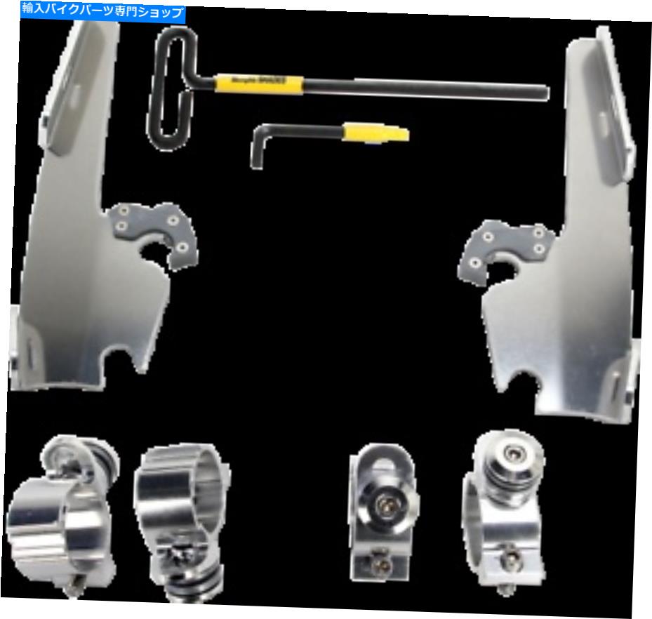 Windshield メンフィスシェードトリガーロックマウントキット/スリムフロントシールドMEK2005 Memphis Shades Trigger-Lock Mount Kit for Fats/Slim Windshields MEK2005【並行輸入品】