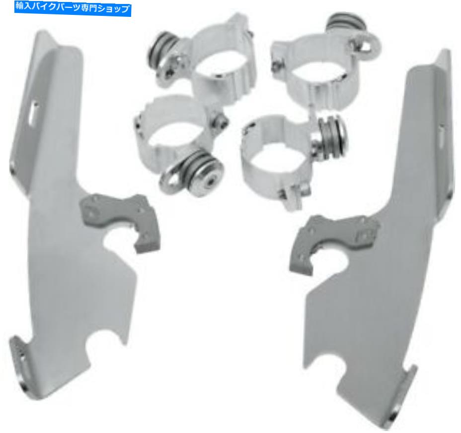 Windshield 脂肪/スリム・フロントシールドMEM8973磨かれたメンフィスの色合いトリガーロックマウントキット Memphis Shades Trigger-Lock Mount Kit for Fats/Slim Windshields MEM8973 Polished【並行輸入品】