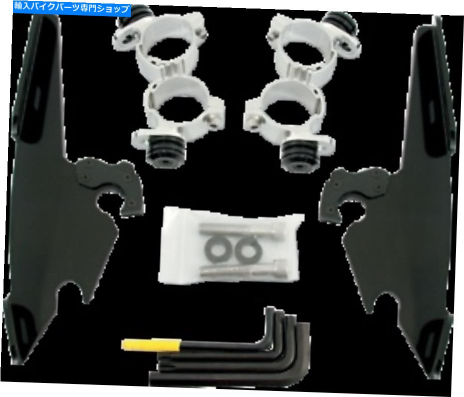 Windshield 脂肪/スリム・フロントシールドブラックMEB1986 Memphis Shades Trigger-Lock Mount Kit for Fats/Slim Windshields Black MEB1986【並行輸入品】