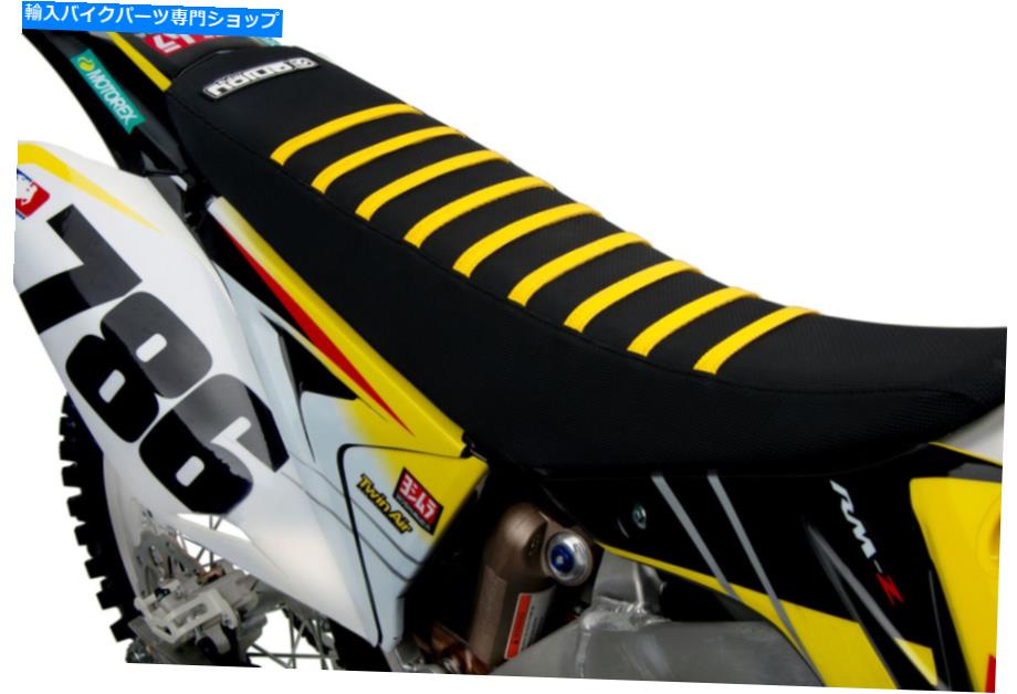 シート 2005年から2006年鈴木RMZ 450スチュワートすべての黒/黄色の肋骨シートカバー 2005-2006 SUZUKI RMZ 450 Stewart ALL BLACK / YELLOW RIBS SEAT COVER BY ENJOY MFG【並行輸入品】