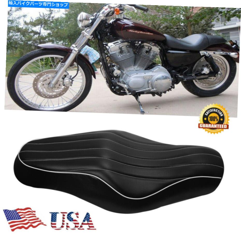 シート ハーレースポーツスターXL883 1200 48 BF3用のドライバー&リアの旅客レザー2アップシート Driver&Rear Passenger Leather Two Up Seat for Harley Sportster XL883 1200 48 BF3【並行輸入品】